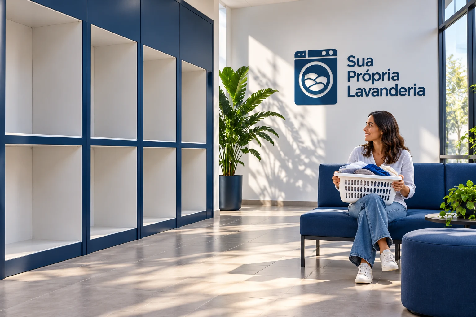 Ambiente ilustrativo de lavanderia SPL preparado para receber os equipamentos