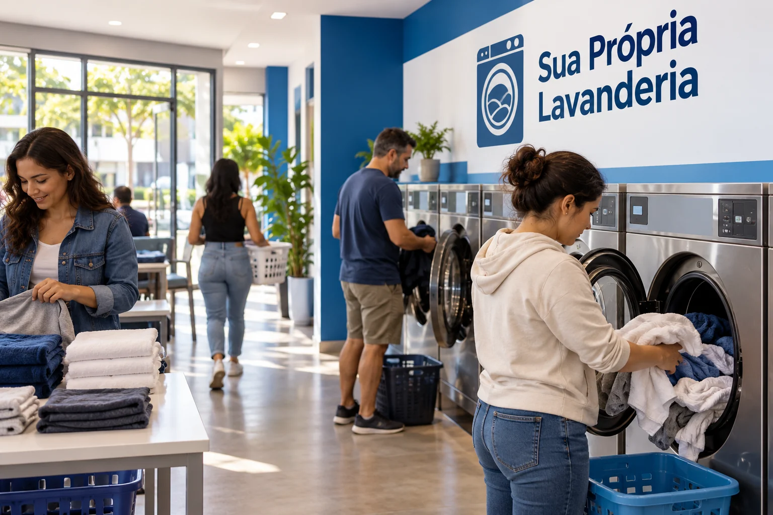 Ambiente ilustrativo de lavanderia SPL preparado para receber os equipamentos